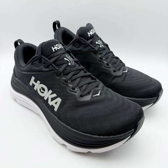 Hoka Womens Gaviota 5 Running Sneakers US 12 Wide Black Athletic EUC - Picture 5 of 14